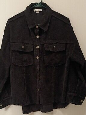 HYFVE Black Corduroy Button Up Jacket
